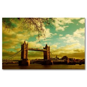 Αφίσα (tower bridge, ουρανός, sepia, κτίρια, ποτάμι, Λονδίνο, Τάμεσης)